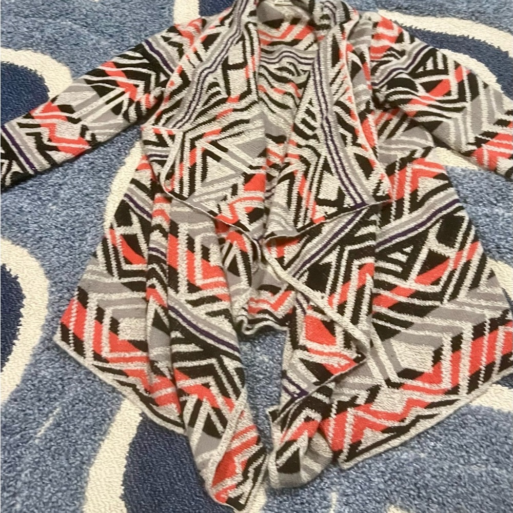 EUC Lucky Brand Chevron Knit Cardigan Size M